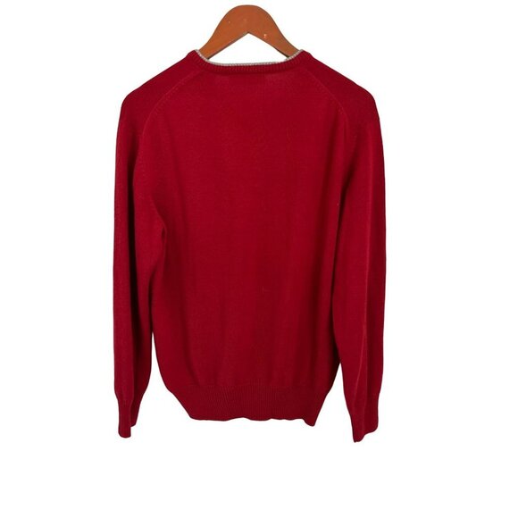 PERU Unlimited V-Neck Baby Alpaca Sweater Red Pullover Size Small - Picture 6 of 7